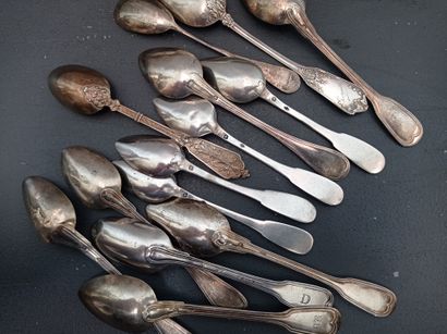 Lot in silver 950°/°° including 10 teaspoons...