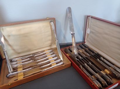 Suite of 12 large knives and 12 fruit knives
Medallion...