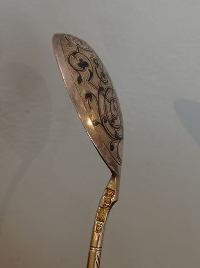 Serving spoon
In Russian niello silver
Baguette...