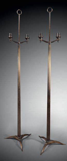 LUCIEN ROLLIN (1906-1993)
Paire de lampadaires...