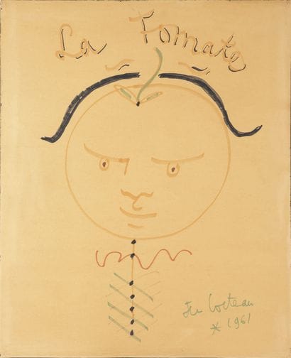 Jean COCTEAU (1889-1963)
Portrait, La Tomate
Dessin...