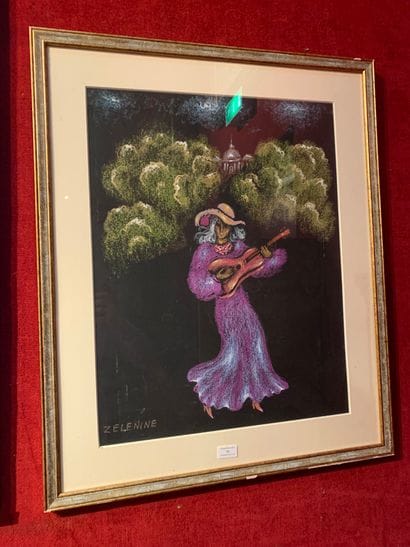 Édouard ZELENINE (1938-2002)
Une femme jouant...