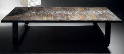 PIA MANU (XXe)
Table basse à plateau rectangulaire...