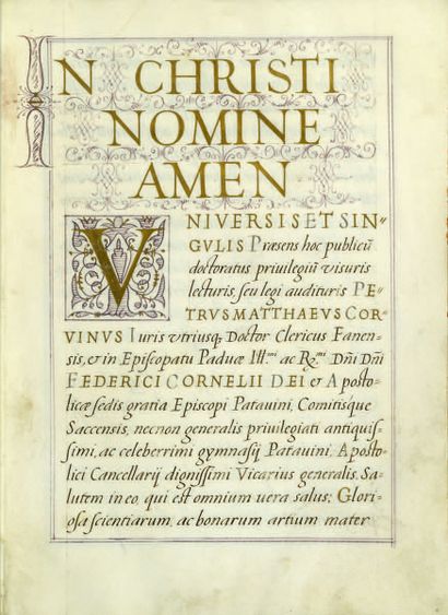 MANUSCRIT. - Diploma of doctor of philosophy...