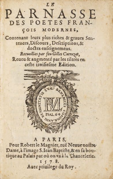 CORROZET (Gilles).
Ɵ Le Parnasse des poètes...