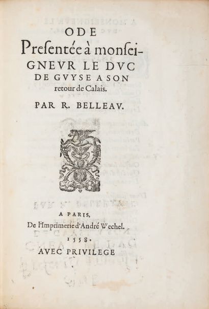 BELLEAU (Rémy).
Ɵ Ode presented to my lord...