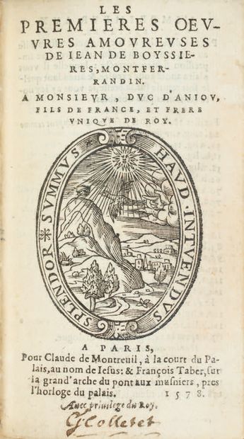 BOYSSIÈRES (Jean de).
Ɵ Les Premières œuvres...