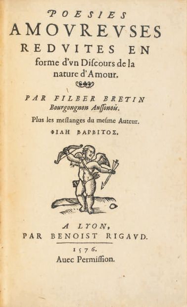 BRETIN (Filbert).
Ɵ Love poems reduced to...