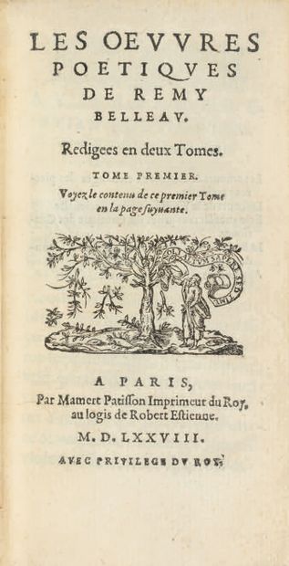 BELLEAU (Rémy).
Ɵ Les Œuvres poétiques. Paris,...