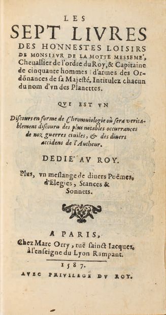 LA MOTTE-MESSEMÉ (François Le Poulchre de).
Ɵ...