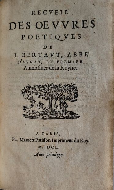 BERTAUT (Jean).
Ɵ Recueil des œuvres poétiques....