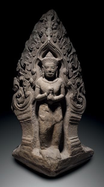 Guardian, Cambodia Khmer art, c. 13th century...