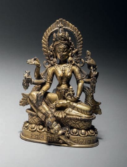 Vasudhara, Nepal, 18th-19th century H. 11.5...