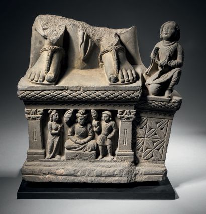 Piedestal, Pakistan, ancient Gandhara region,...