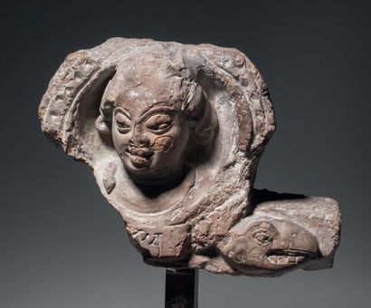 Head inscribed in a medallion, India, Gupta...