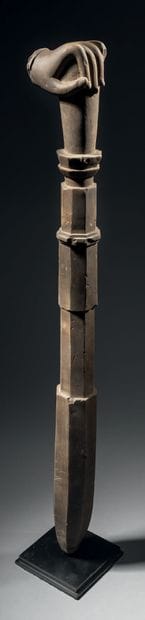 Hand and club of the god Vishnu. Cambodia,...