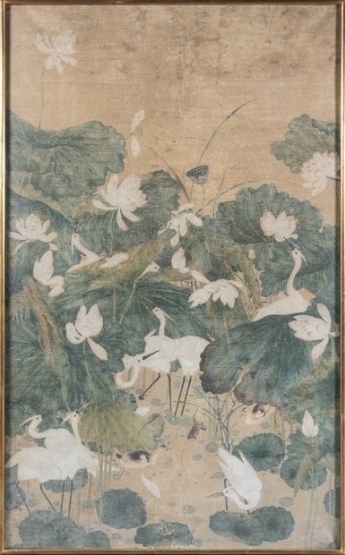 CHINE - XVIIIe siècle
Ink and colors on silk,...