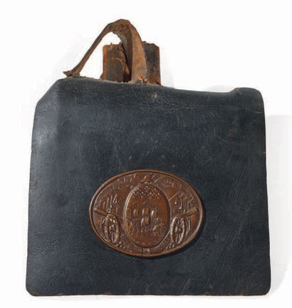 Black leather cartridge belt decorated with...