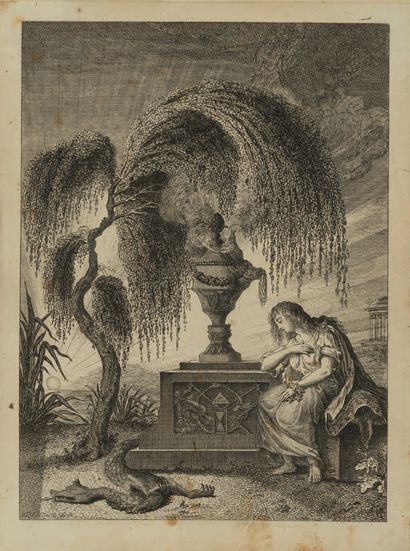 Gravure séditieuse figurant les profils de...