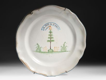 Earthenware dish with contoured edges with...