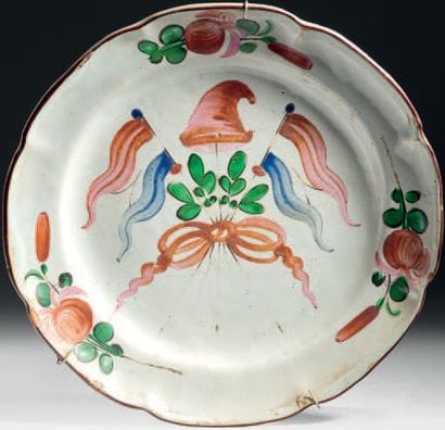 Earthenware plate with polychrome decoration...