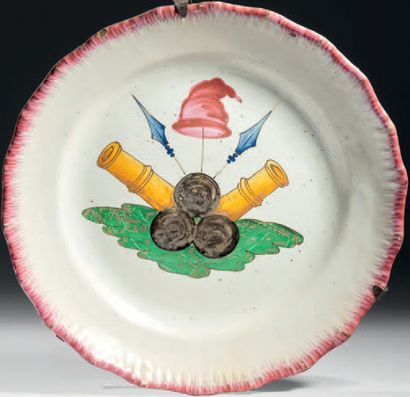 Earthenware plate with polychrome decoration...
