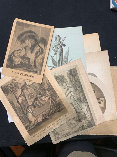 Un lot de 11 gravures royalistes célébrant...