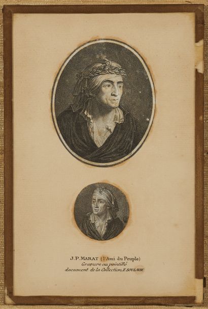 Jean-Paul MARAT (1743-1793)
Deux gravures...