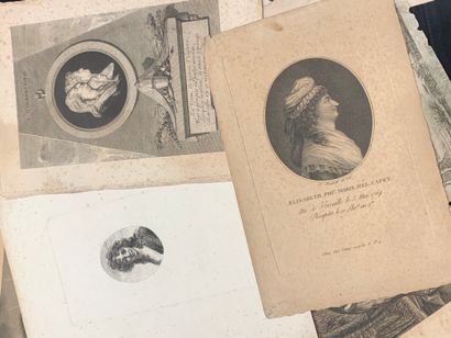 Un lot de 11 gravures royalistes célébrant...
