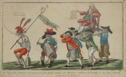 Lot of 2 enhanced engravings of anti-aristocrats...