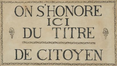 Engraved poster, inscribed 