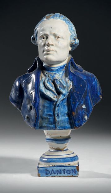 Earthenware bust of Danton (1759-1794), in...