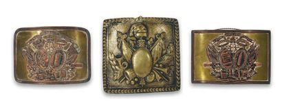 Lot of 3 belt plates of the National Guard...