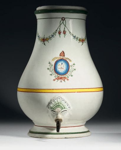 Fountain in earthenware of baluster form,...