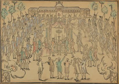The Oath of Lafayette at the Fête de la Fédération,...