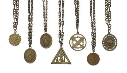 Lot of 7 masonic and revolutionary brass...