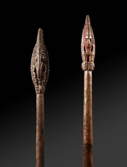 DEUX PAGAIES RAMU OU IATMUL, MOYEN-SEPIK,...