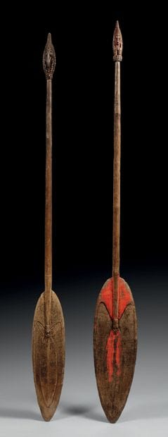 DEUX PAGAIES RAMU OU IATMUL, MOYEN-SEPIK,...