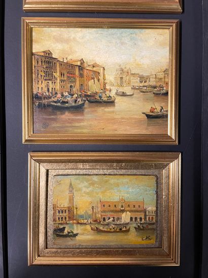 Ecole française
Views of Venice
Eight oil...
