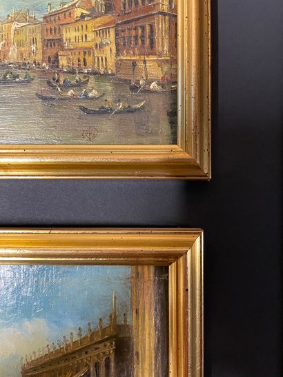 Ecole française
Views of Venice
Eight oil...