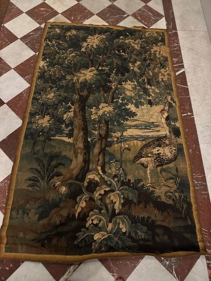 Tapestry
Greenery with a bird
In polychrome...