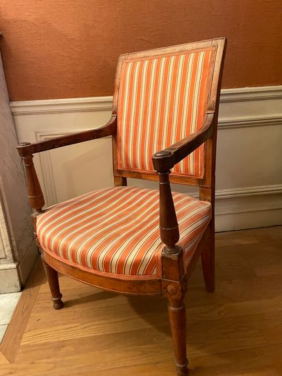 Paire de fauteuils
En bois mouluré et sculpté
Pieds...