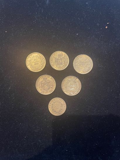 Lot including 1 piece of 20 F gold Napoleon...