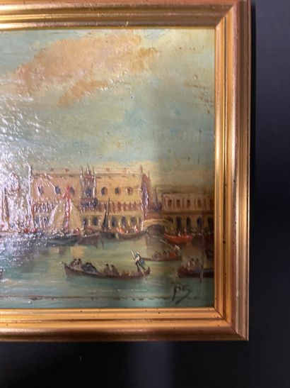 Ecole française
Views of Venice
Eight oil...