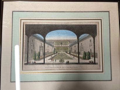 Lot of framed optical views including:
Interior...