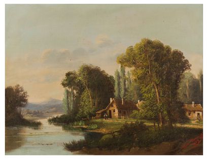 Henri MOREAU
Cottage by the River, 1869
Two...