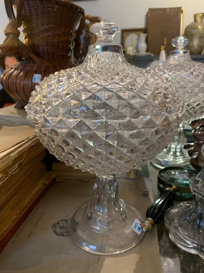 Two candy boxes
In pressed molded glass
With...