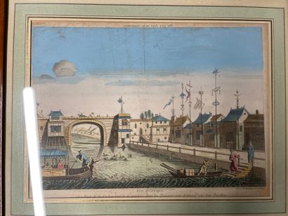 Lot of framed optical views including:
Interior...