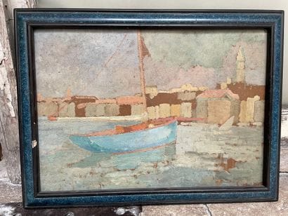 Ecole Moderne
Boat on the port
Oil on cardboard,...