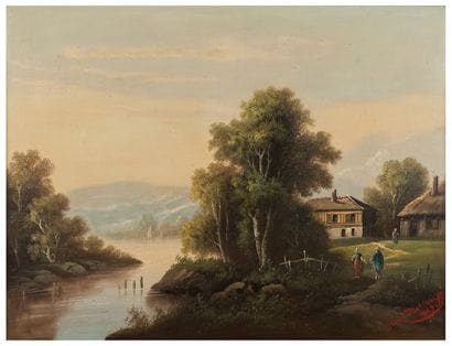 Henri MOREAU
Cottage by the River, 1869
Two...